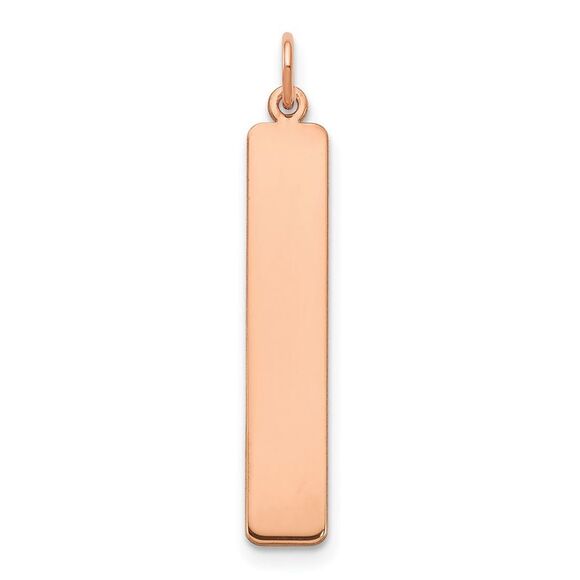 Kazi Luxury 14K Rose Gold Large Vertical Blank Bar Charm